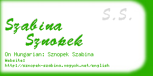 szabina sznopek business card